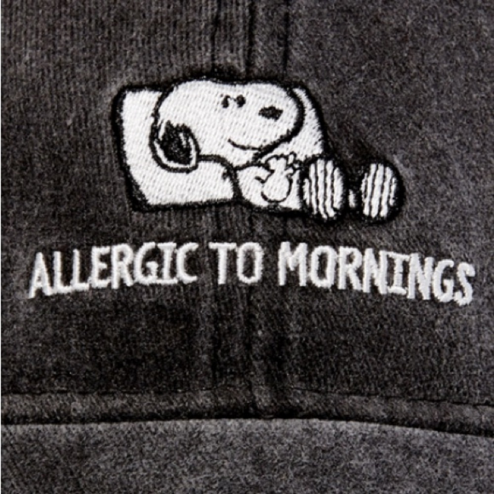 Peanuts- Charcoal Cap with Snoopy Embroidery